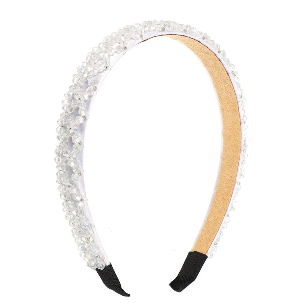 Rhinestone Headbands Hairband White 0.79 Inch Wide